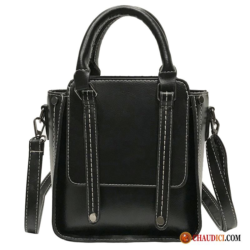 Sac A Main Cuir Noir Femme Sauvage Sac De Messager Femme Rétro Sacs À Bandoulière