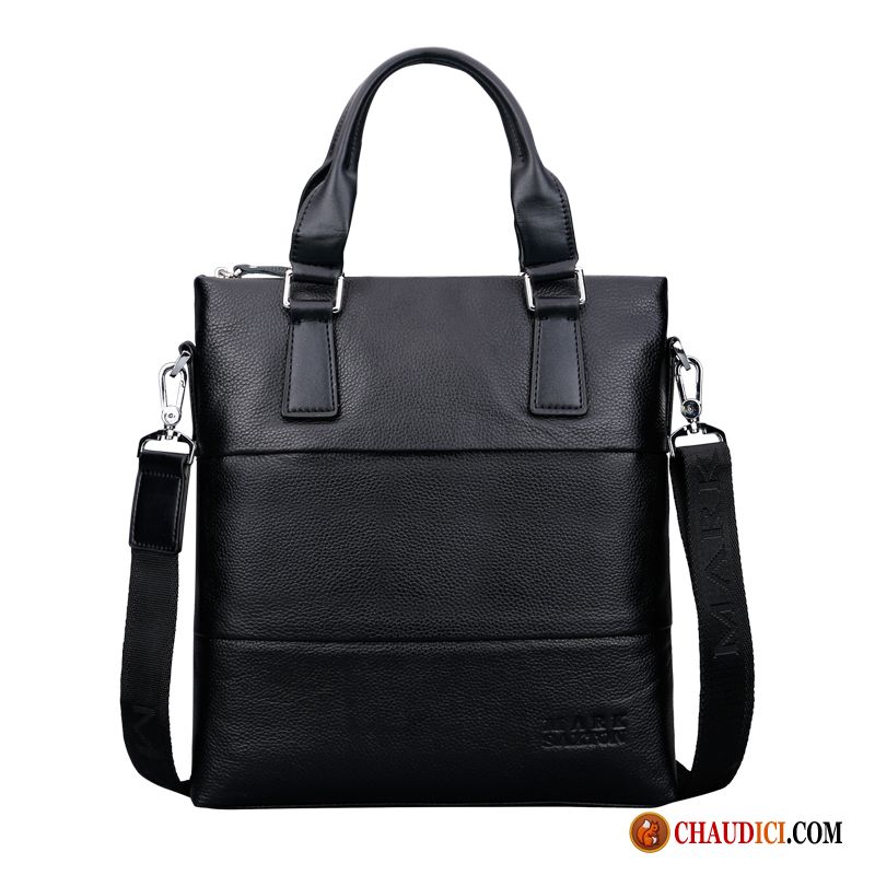 Sac A Main Noir Bandouliere Homme Sac De Messager Sac À Main Le Nouveau Cuir Véritable