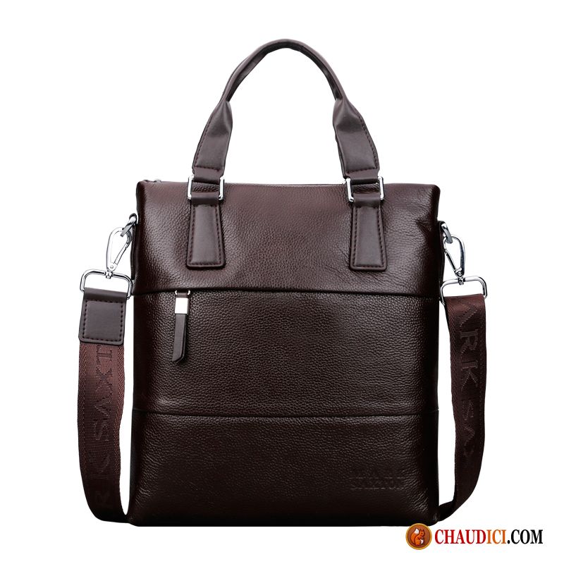 Sac A Main Noir Bandouliere Homme Sac De Messager Sac À Main Le Nouveau Cuir Véritable