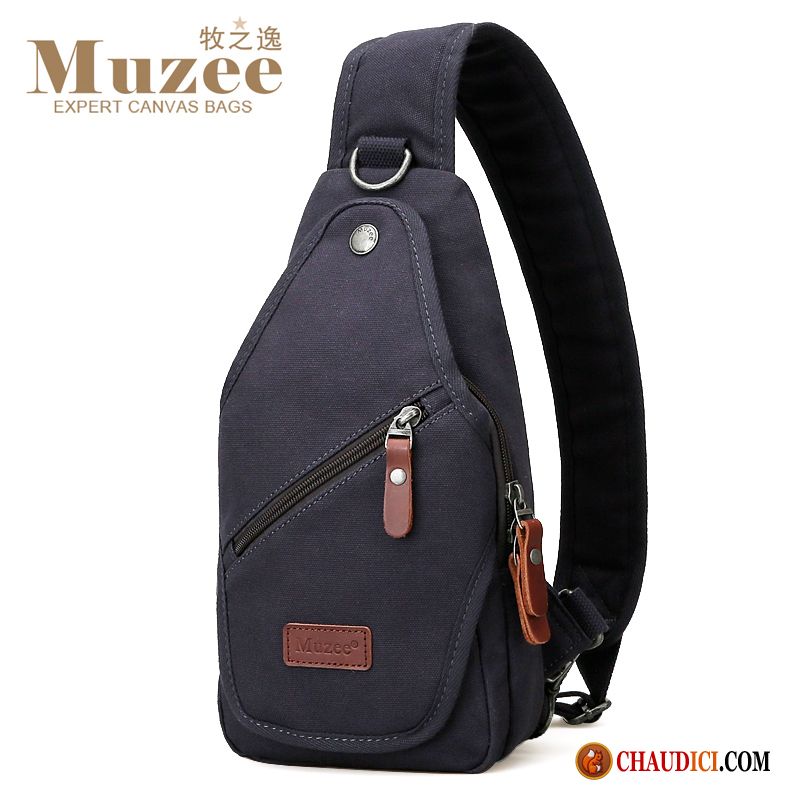 Sac Bandoulière En Cuir Homme Mauve Sac De Messager Homme Sac Poitrine Sport Tendance