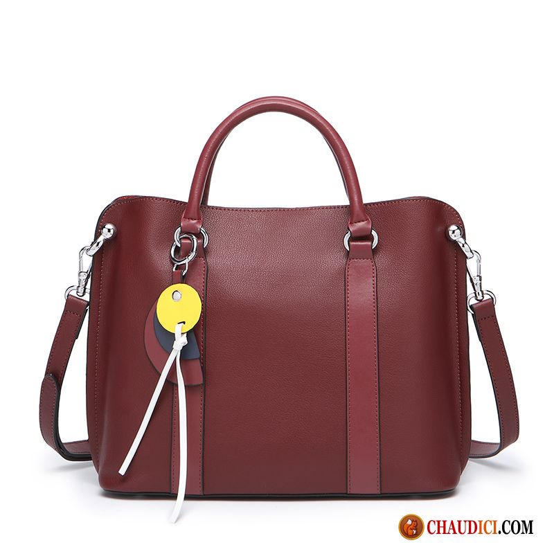 Sac Bandoulière Femme Rouge Marron Cuir Véritable Sac À Main Tote Femme Cuir De Boef En Vente