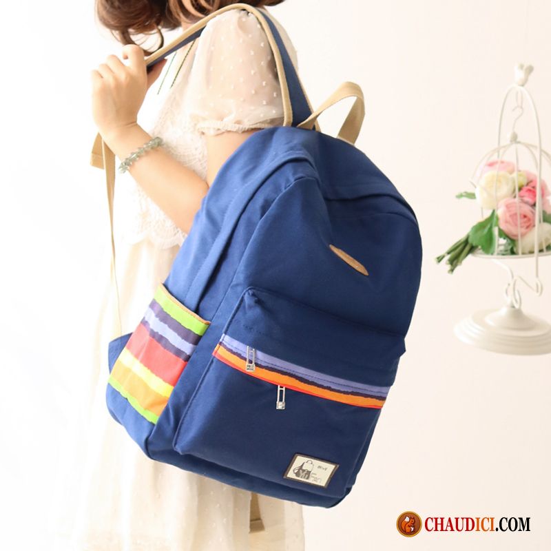 Sac De College Femme Femme Frais Sac À Dos Tendance Cartable Pas Cher