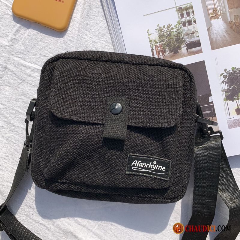 Sac En Bandoulière Cuir Homme Étudiant Femme Homme Sauvage Petit En Vente