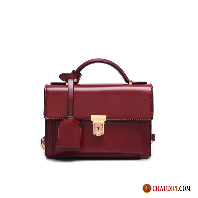 Sac En Cuir En Bandoulière Femme Bordeaux Femme Portable Sacs À Bandoulière Le Nouveau Sauvage Pas Cher