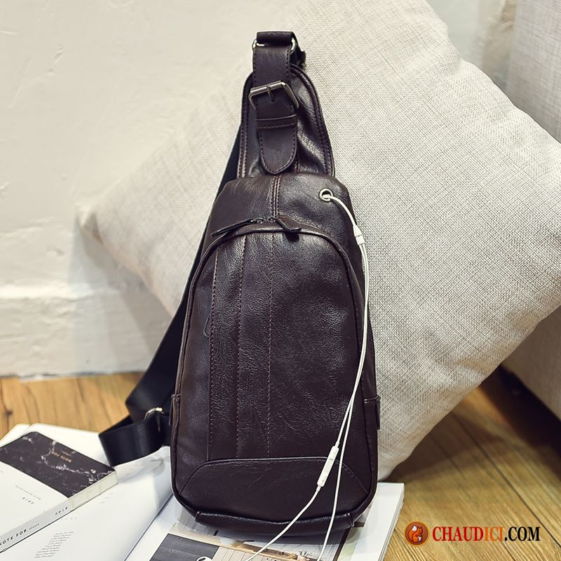 Sac À Bandoulière Bandoulière Cuir Homme Sac Poitrine Le Nouveau Homme Hommes Tendance