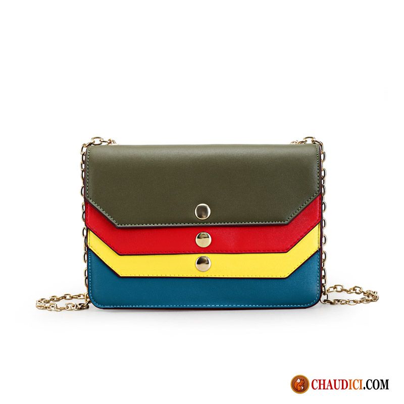 Sac À Bandoulière Besace Cuir Tendance Couleur Du Coup Sac Poitrine Petit Femme