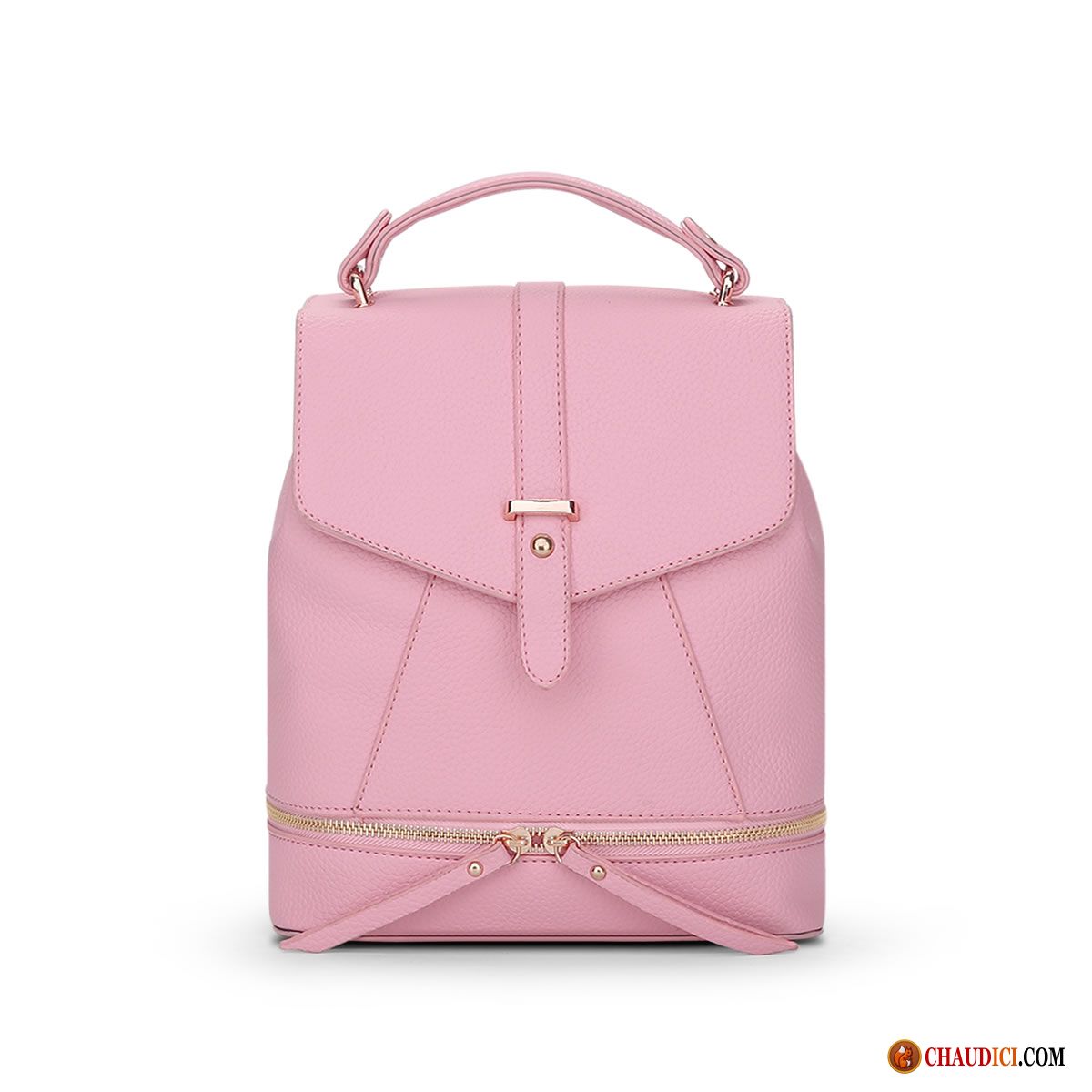 Sac À Bandoulière Cuir Femme Rose Pu Simple Sauvage Loisir Sac À Dos