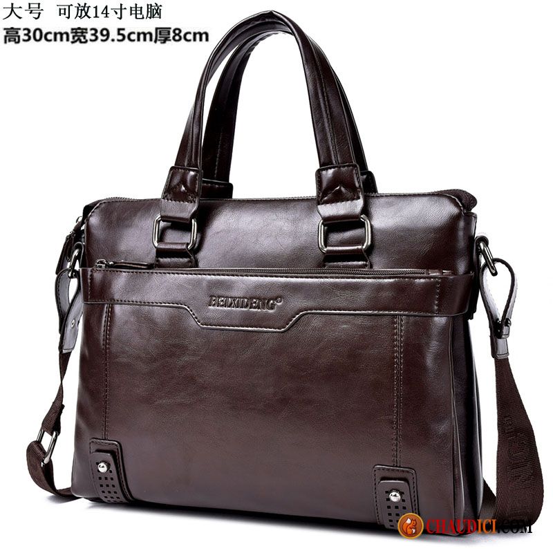 Sac À Bandoulière Cuir Noir Hommes Cuir Sac À Main Loisir Sac De Messager