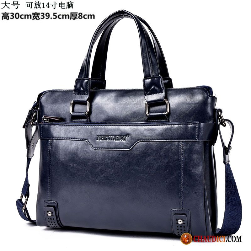 Sac À Bandoulière Cuir Noir Hommes Cuir Sac À Main Loisir Sac De Messager