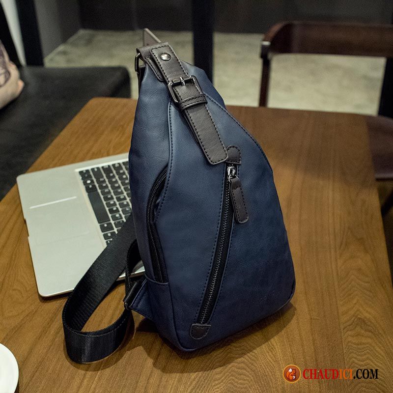 Sac À Bandoulière Noir Petit Sac De Messager Homme Hommes Loisir Pas Cher