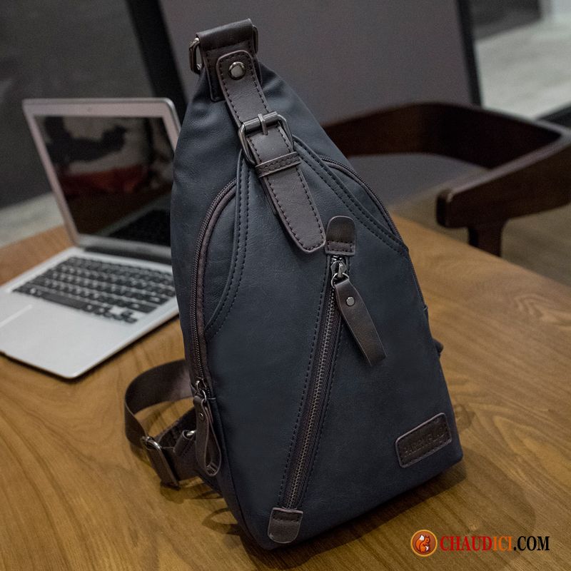 Sac À Bandoulière Noir Petit Sac De Messager Homme Hommes Loisir Pas Cher