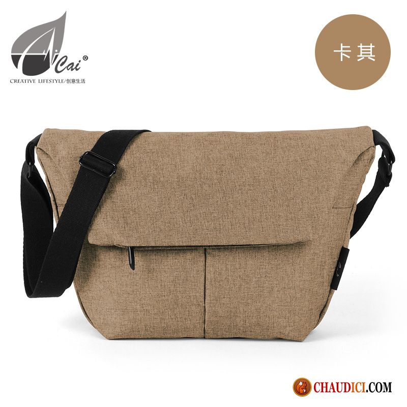 Sac À Bandoulière Noir Pour Les Cours Kaki Europe Sac Poitrine Loisir Hommes Petit Pas Cher