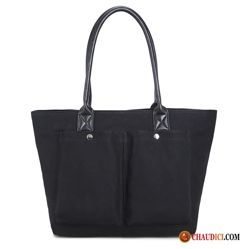 Sac À Main Noir Et Doré Tote Simple Sacs À Bandoulière Sauvage Femme