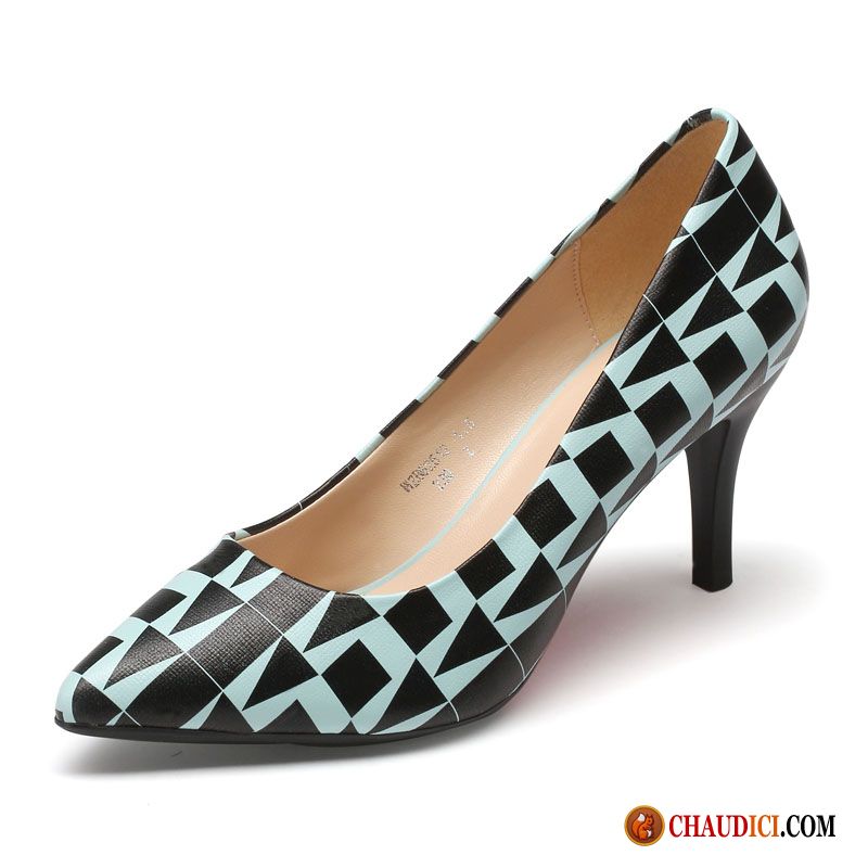 Sandales Femmes Noires Tendance Cuir Véritable Talons Minces Rouge Derbies