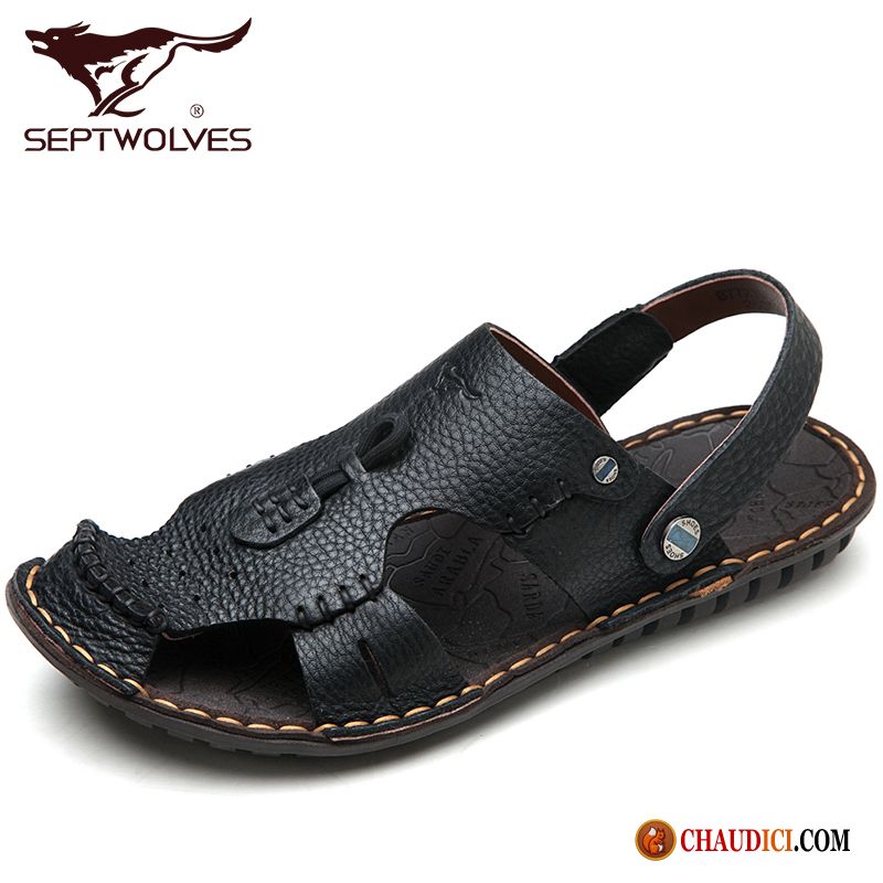 Sandales Homme Argenté Printemps Homme Été Loup Plage