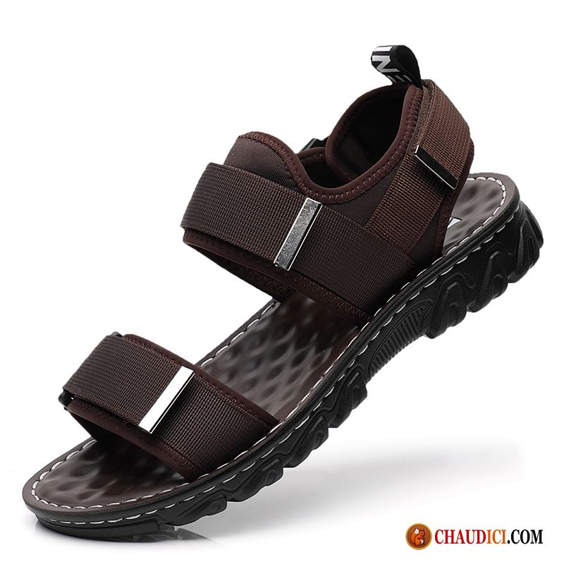 Sandales À Talon Pas Cher Homme Tendance Tongs Chaussons Homme Marron Plage