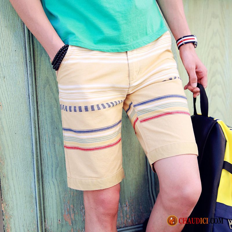 Shorts A Pince Homme Pas Cher Blé Légère Jeunesse Plage Mode Homme