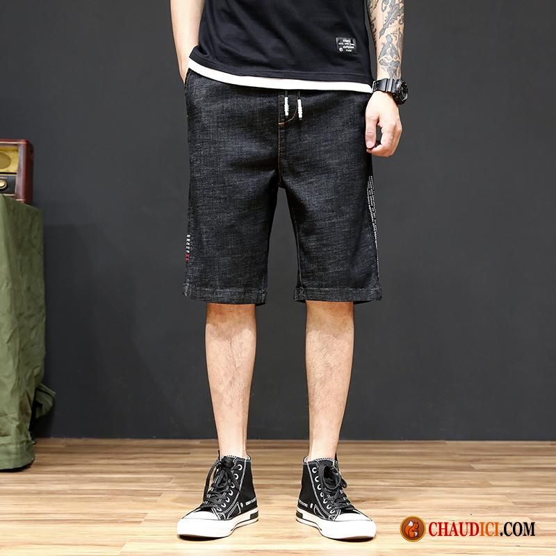 Shorts Cuir Homme Légère Gras Graisse Shorti Denim Pas Cher