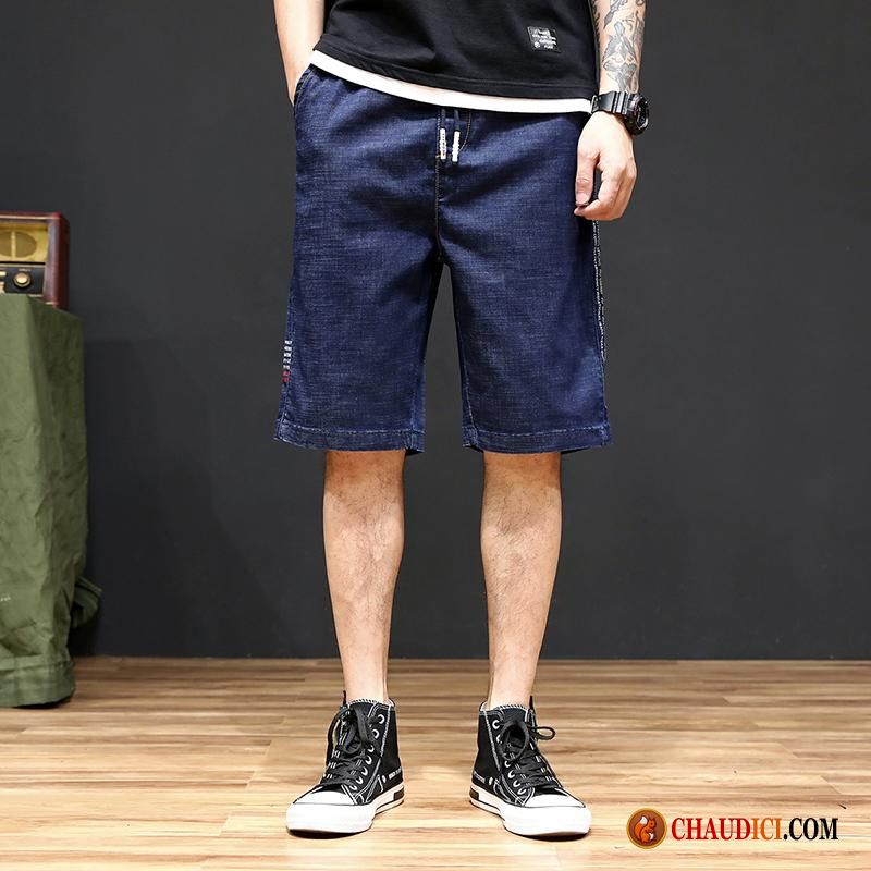 Shorts Cuir Homme Légère Gras Graisse Shorti Denim Pas Cher