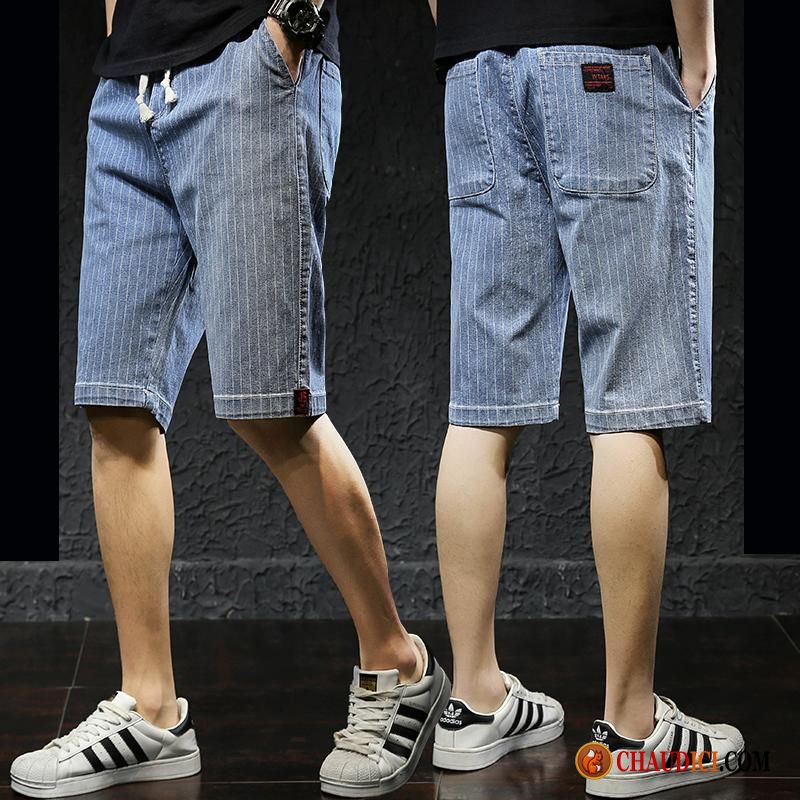 Shorts Cuir Homme Légère Gras Graisse Shorti Denim Pas Cher