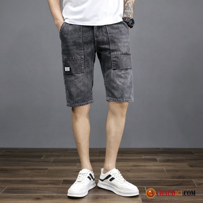 Shorts En Cuir Homme Décontractée Homme Shorti Cinquième Pantalon Tendance