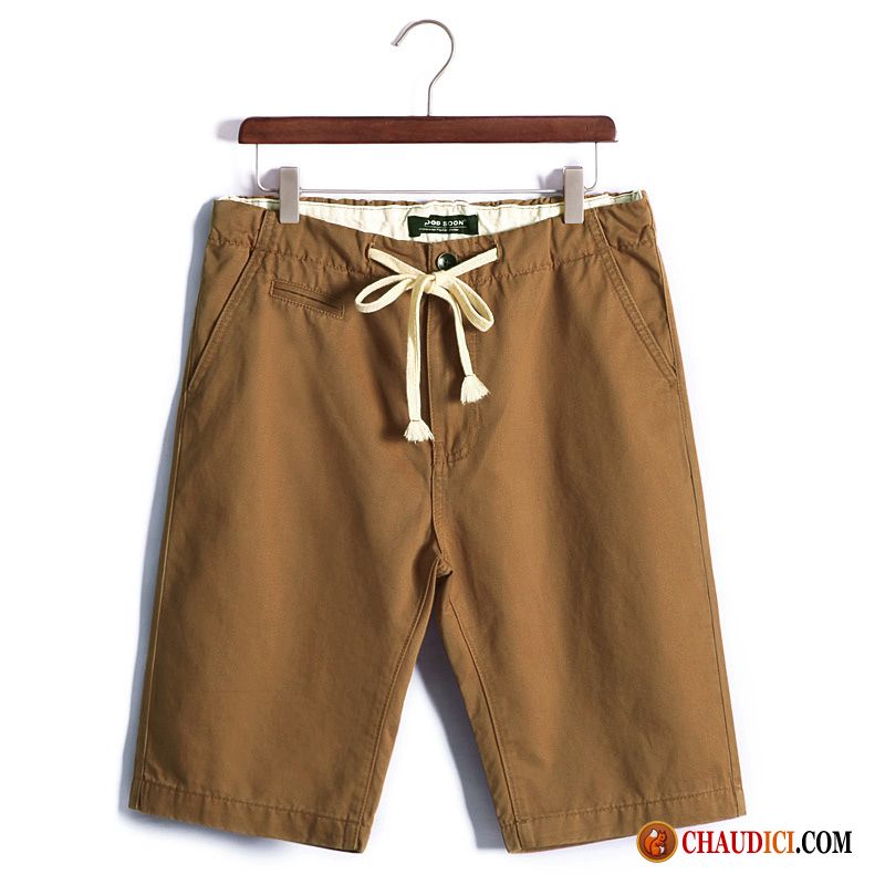 Shorts En Toile Beige Homme Plage Homme Été Pure Shorti