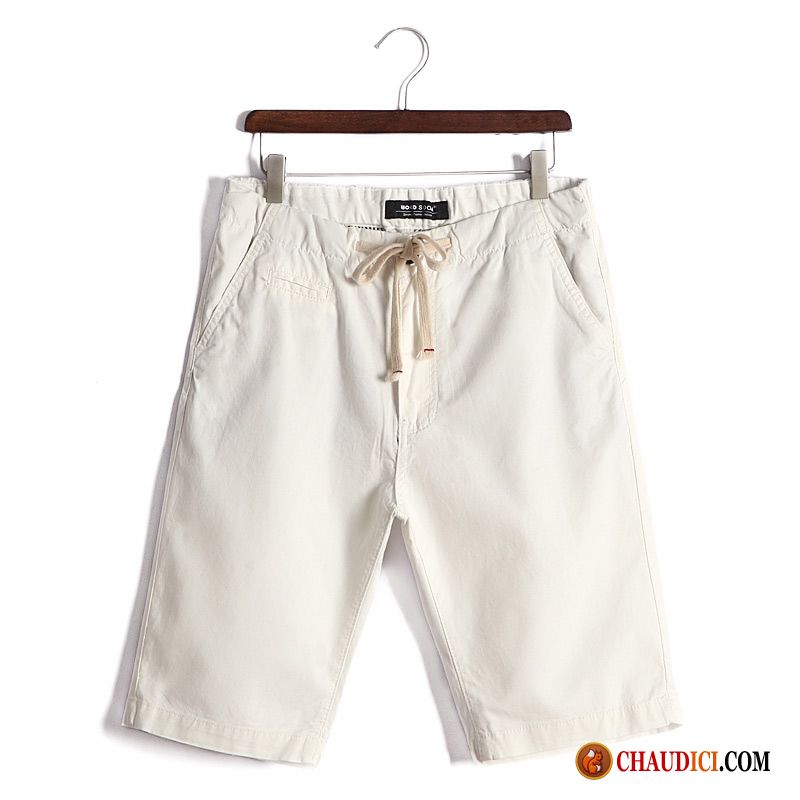 Shorts En Toile Beige Homme Plage Homme Été Pure Shorti