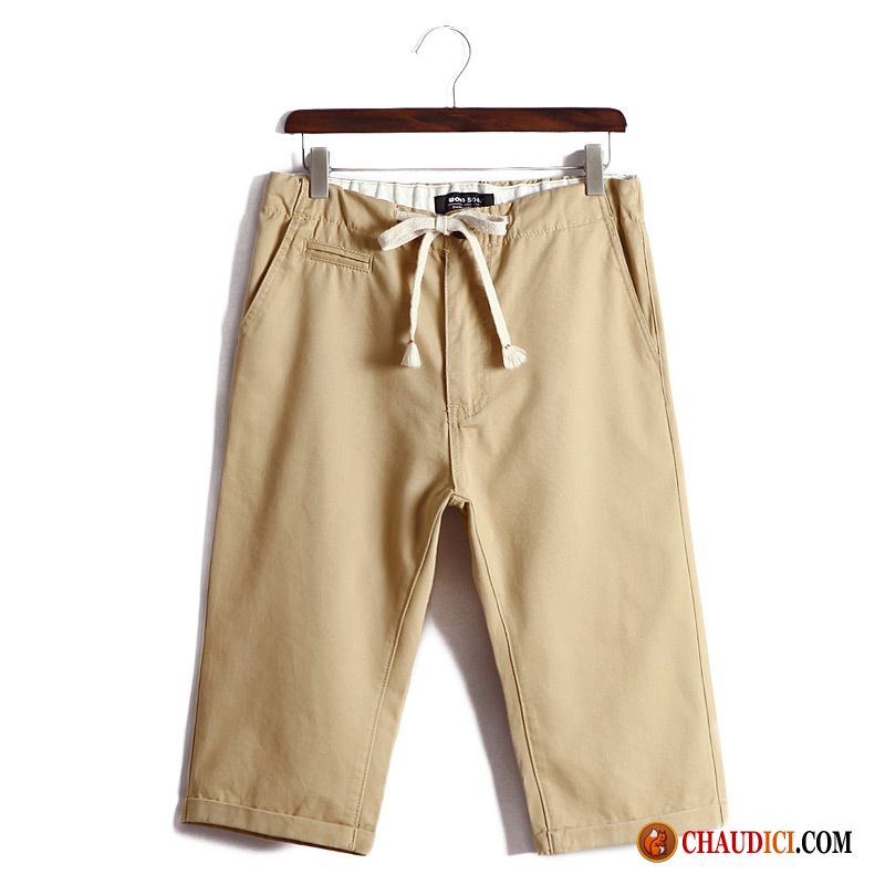 Shorts En Toile Beige Homme Plage Homme Été Pure Shorti