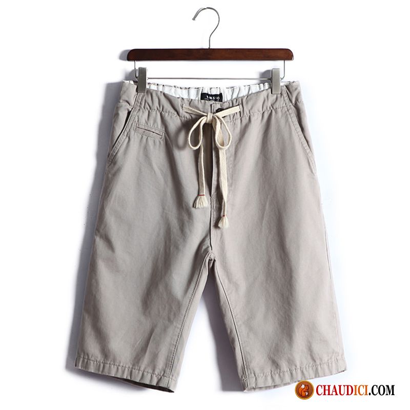 Shorts En Toile Beige Homme Plage Homme Été Pure Shorti