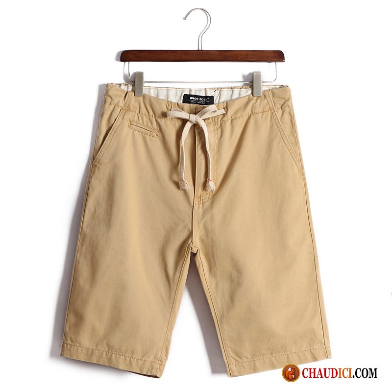 Shorts En Toile Beige Homme Plage Homme Été Pure Shorti