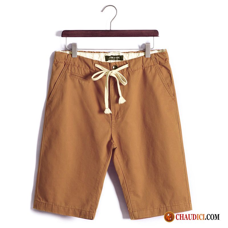 Shorts En Toile Beige Homme Plage Homme Été Pure Shorti