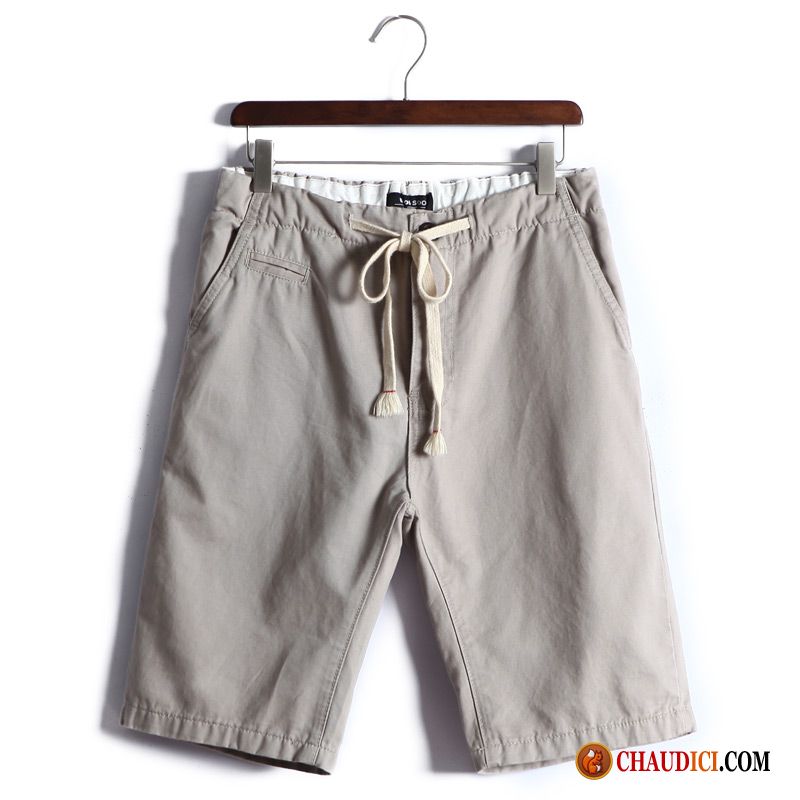 Shorts En Toile Beige Homme Plage Homme Été Pure Shorti