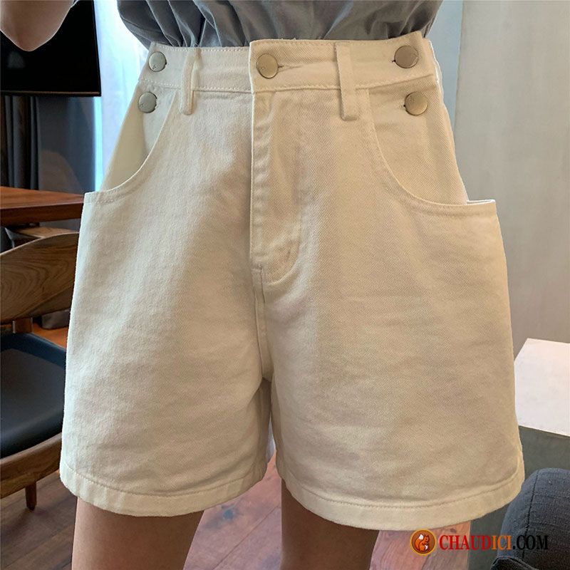 Shorts Femme Discount Shorti Femme Été Haute Cintrée Blanc