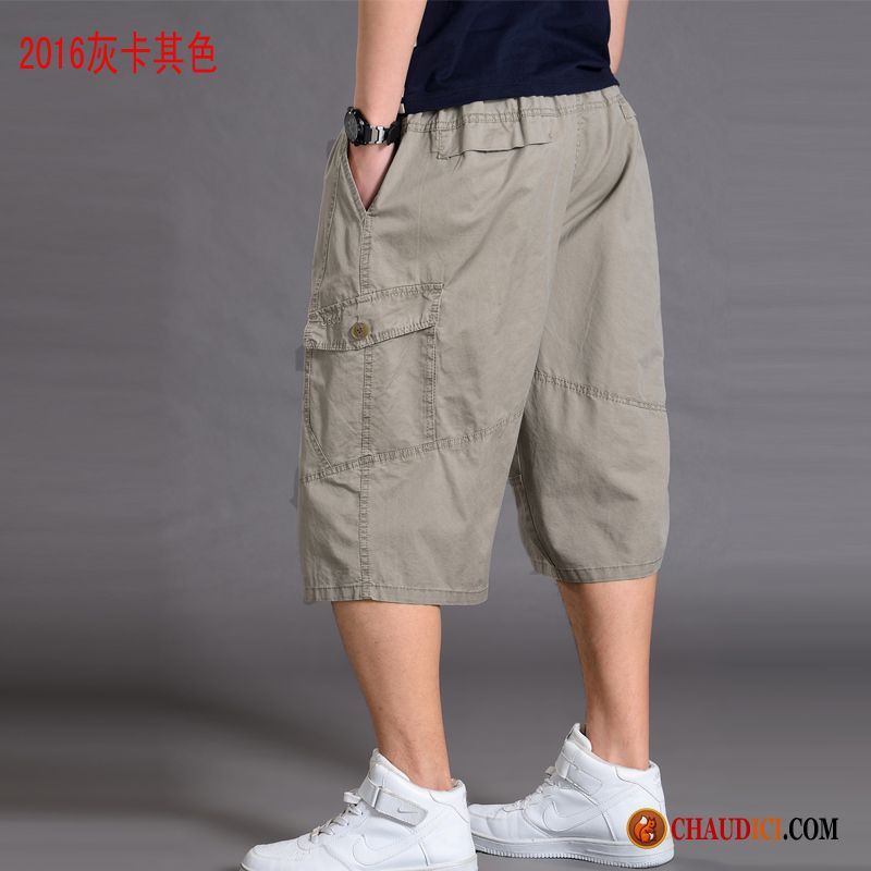 Shorts Homme Bleu Marine Septième Pantalon Cargo Sport Homme Grande Taille