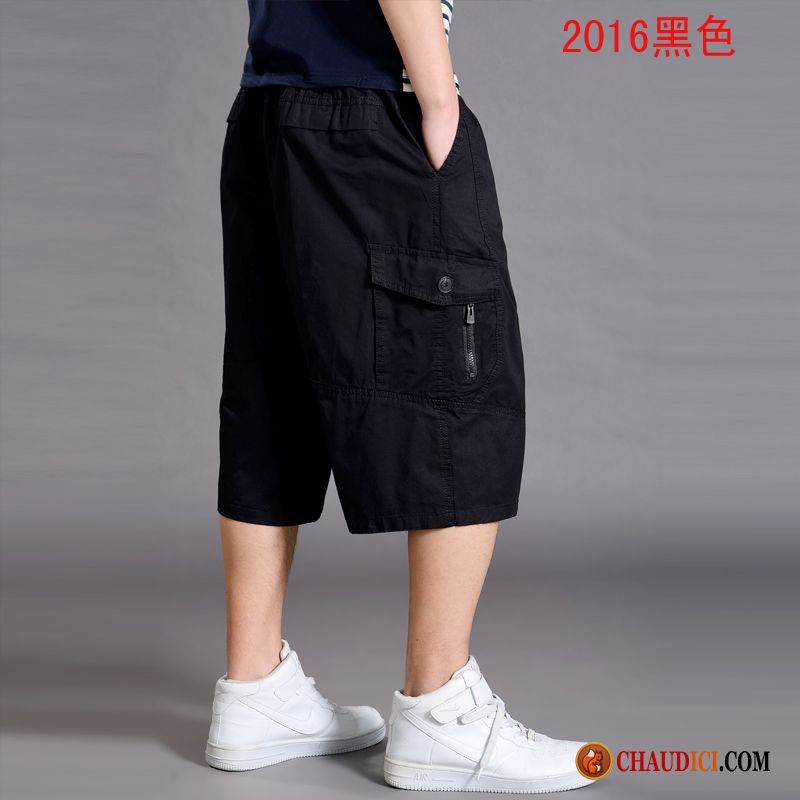 Shorts Homme Bleu Marine Septième Pantalon Cargo Sport Homme Grande Taille