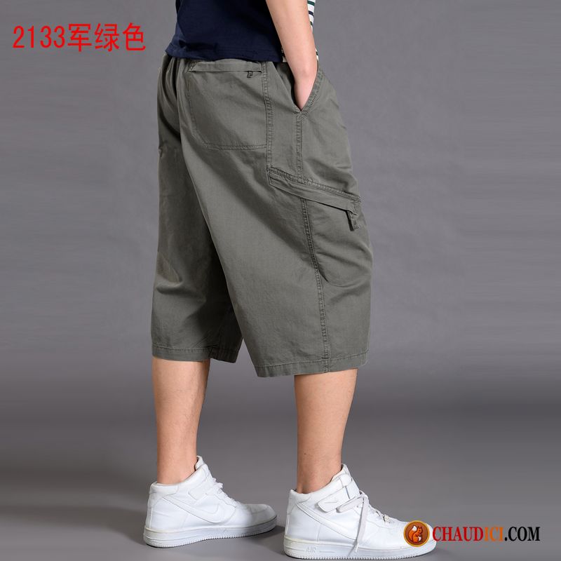 Shorts Homme Bleu Marine Septième Pantalon Cargo Sport Homme Grande Taille