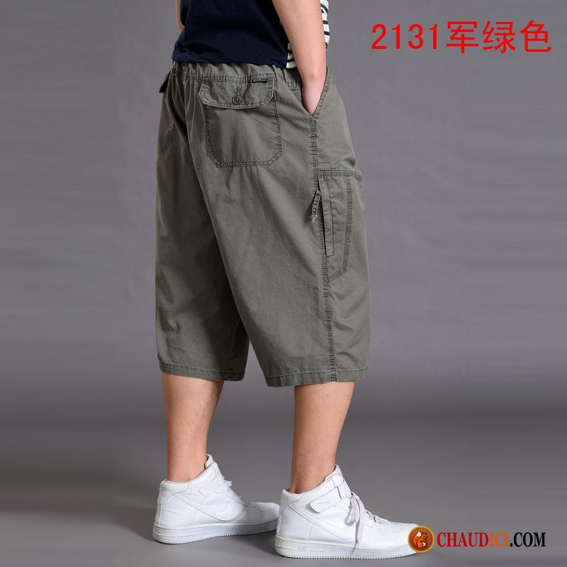 Shorts Homme Bleu Marine Septième Pantalon Cargo Sport Homme Grande Taille