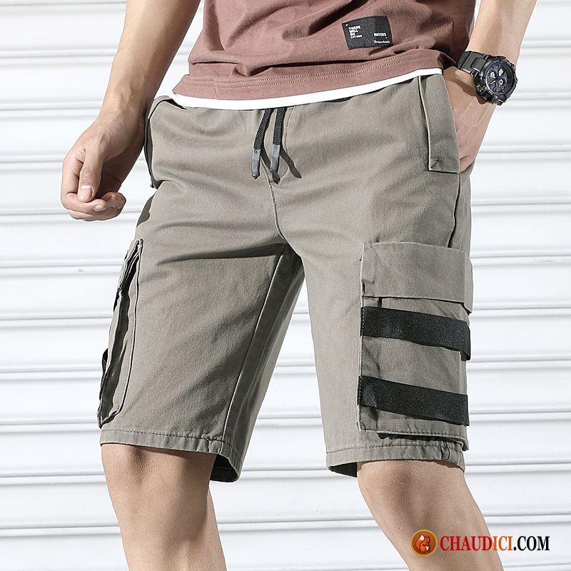 Shorts Homme Grande Taille Pas Cher Shorti Tendance Marque De Tendance Légère Gris