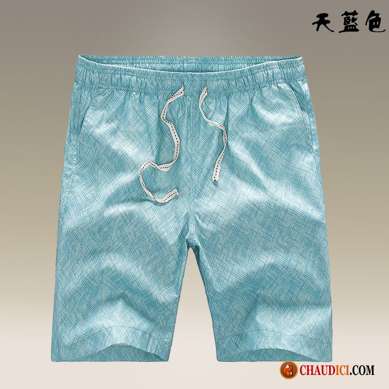 Shorts Homme Taille Elastique Pas Cher Plage Cinquième Pantalon Tendance Grande Taille Été France