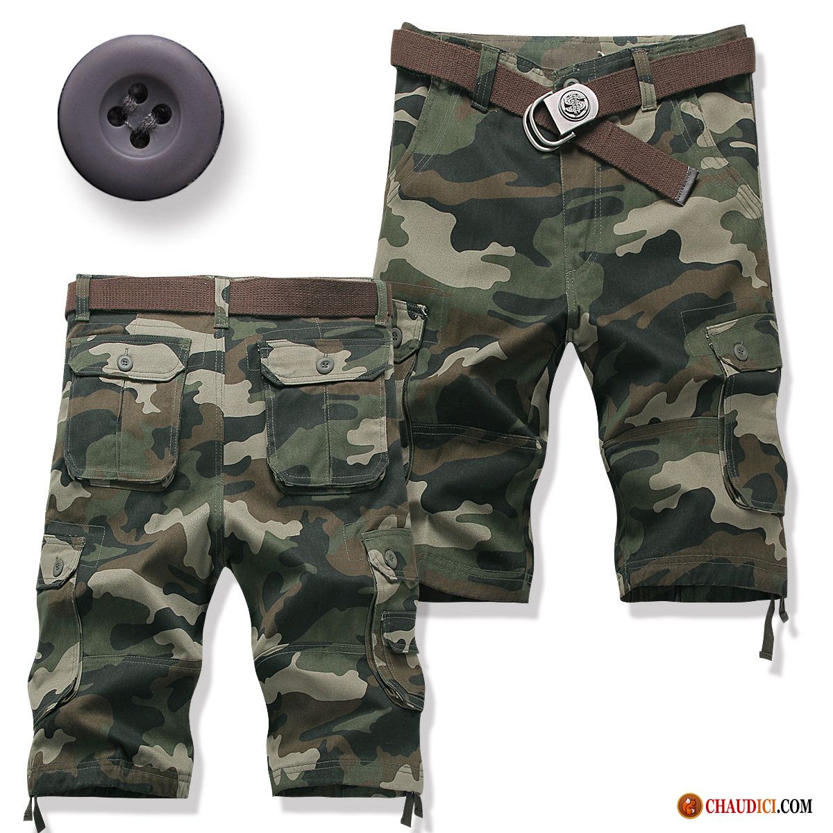 Shorts Laine Homme Marron Cargo Décontractée Sport Été Homme En Vente