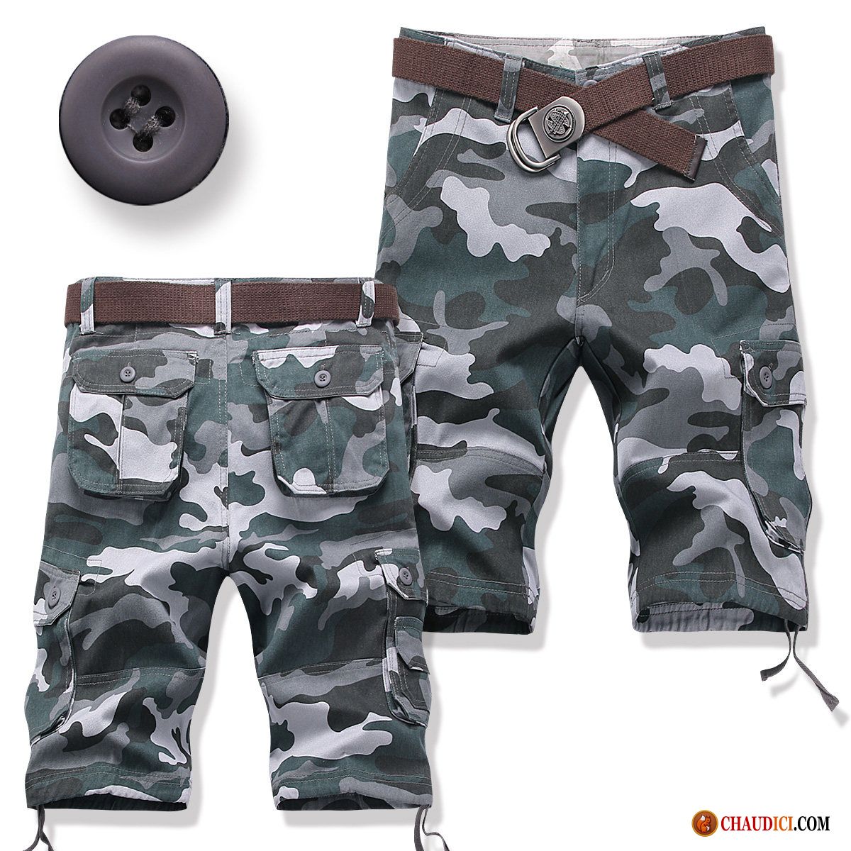 Shorts Laine Homme Marron Cargo Décontractée Sport Été Homme En Vente