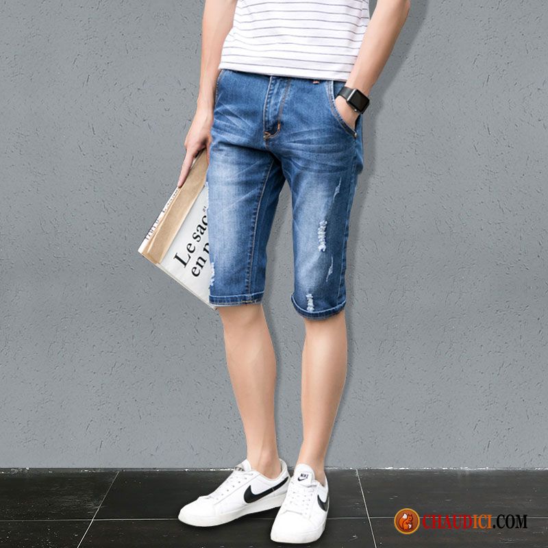 Shorts Mauve Homme Légère Tendance Décontractée Denim Homme