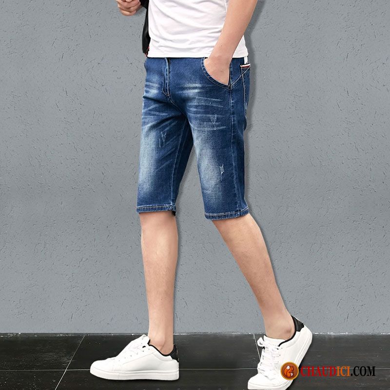 Shorts Mauve Homme Légère Tendance Décontractée Denim Homme