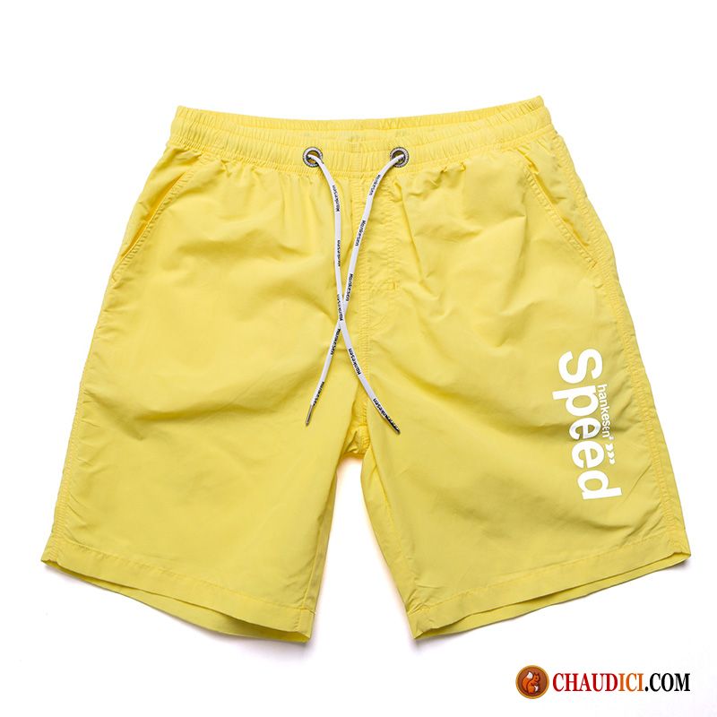 Shorts Mode Blanc Séchage Rapide Plage Sport Décontractée Pantalon Pas Cher