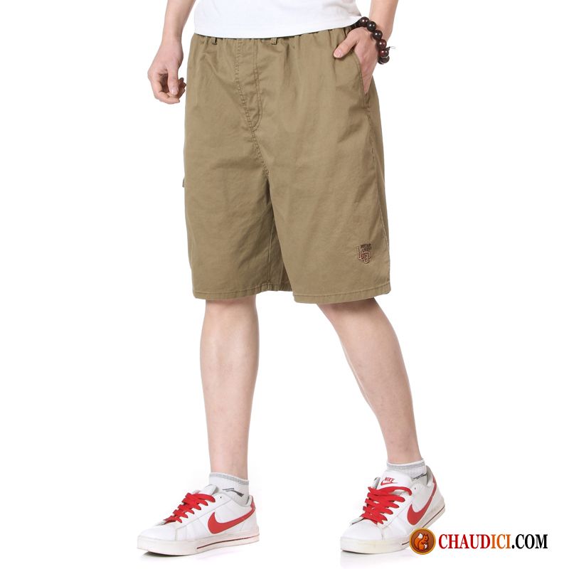 Shorts Mode Homme Gris Bronzage Homme Légère Cinquième Pantalon Tendance Baggy Pas Cher