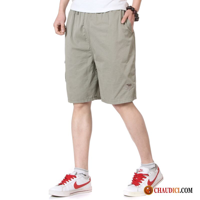 Shorts Mode Homme Gris Bronzage Homme Légère Cinquième Pantalon Tendance Baggy Pas Cher