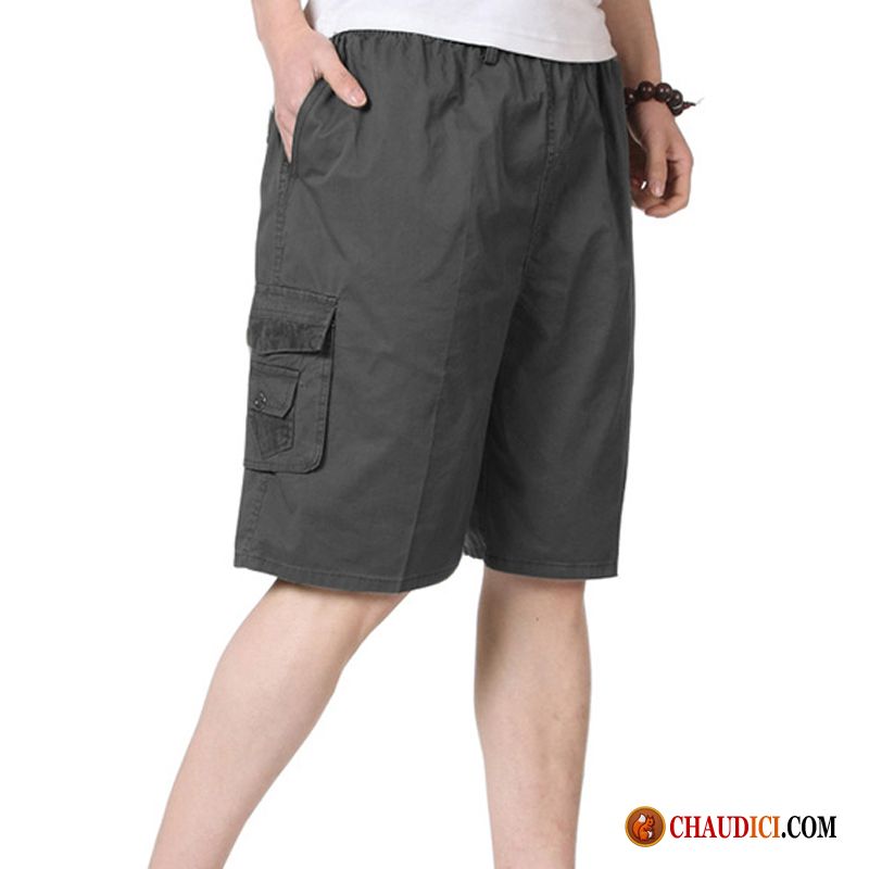 Shorts Mode Homme Gris Bronzage Homme Légère Cinquième Pantalon Tendance Baggy Pas Cher