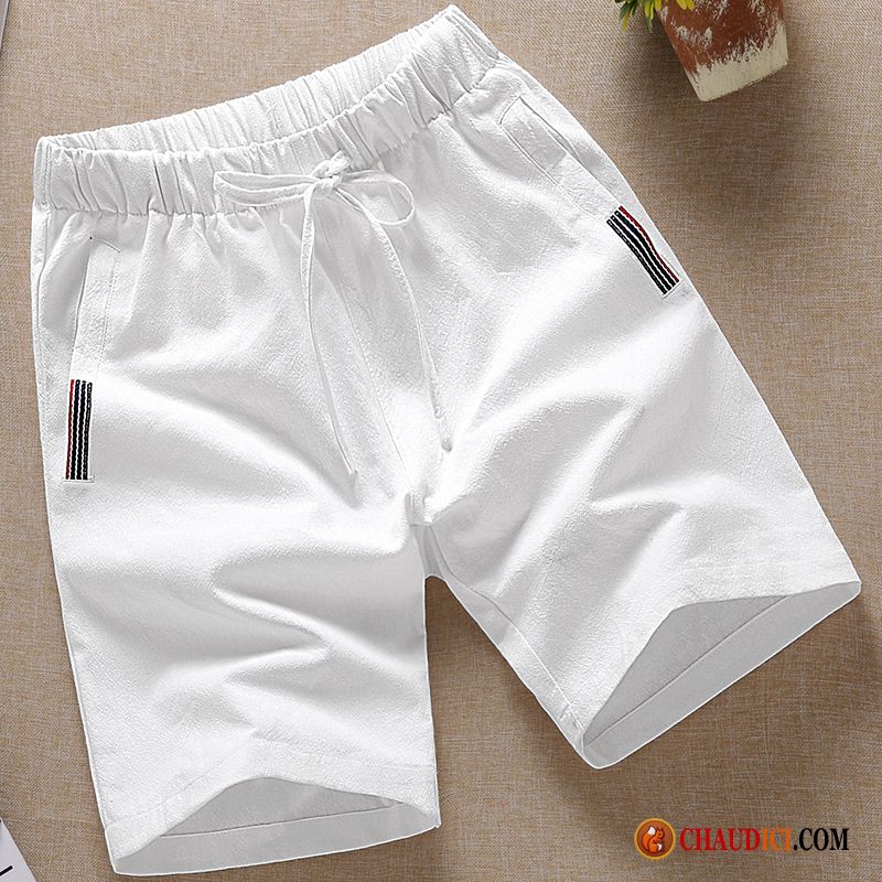 Shorts Mode Pour Homme Blanc Pantalon Shorti Coton Bio Gros Soldes