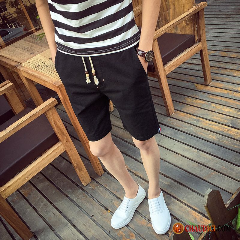 Shorts Noir Homme Chic Blé Homme Pantalons Slim Shorti Légère