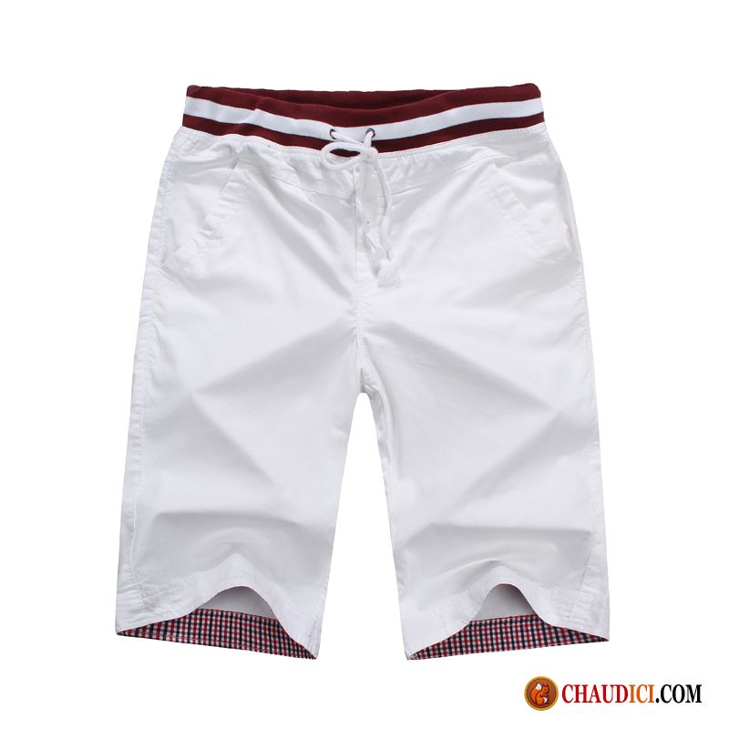 Shorts Rayé Homme Coton Bio Homme Plage Cinquième Pantalon Décontractée